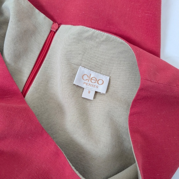 Linen Mini Dress Fitted Cleo High Neck Sleeveless Pencil Fitted Knee Length - Picture 3 of 10